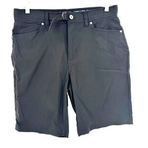 Gerry Belted Adventure Shorts Mens 32 Black Hiking Outdoors Camp Fishing Stretch